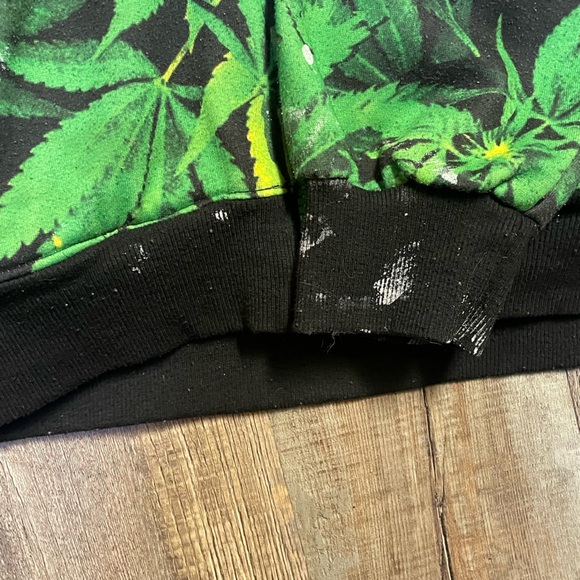 SOLD - Weed y2k hooded sweater hoodie 2000s style paint splatter - Picture 3 of 6